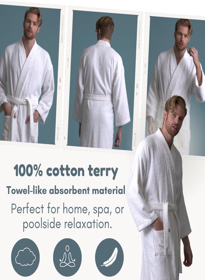 Soft Touch Linen - Turkish Terry Kimono Style Bathrobe - 100% Pure Turkish Cotton - Made in Turkey (Grey, XX-Large) - Image 5